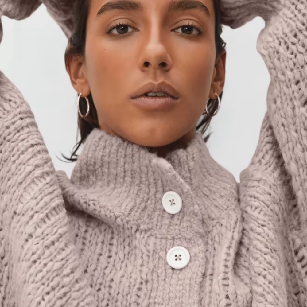 Everlane Button-Front Cowl Pullover - Picture 5 of 9